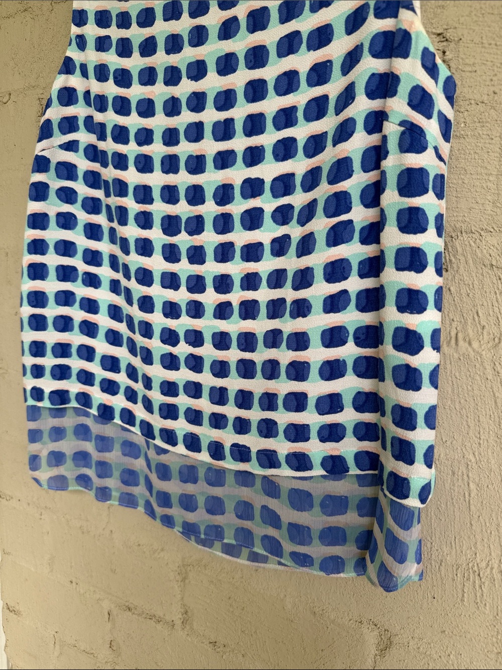 Kate Spade New York 'Island Stamp' Double Layer Blue/White Tank Top Size 8 - Picture 6 of 15